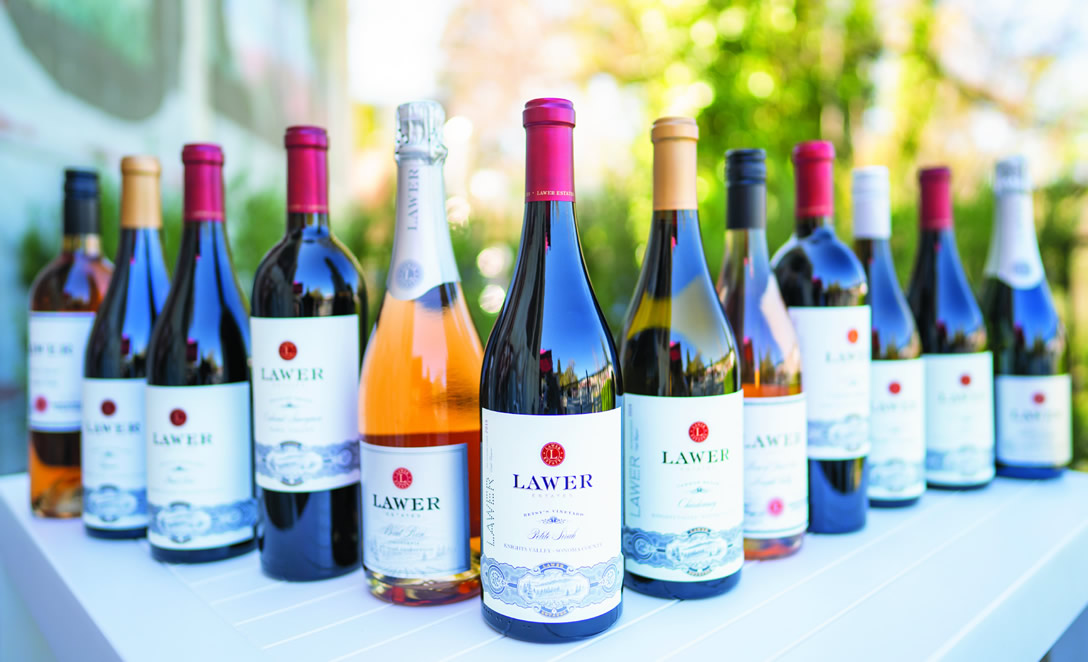 Lawer Estates wine bottles on table